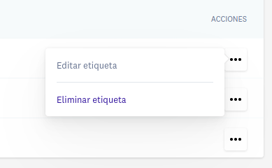 Acciones etiqueta