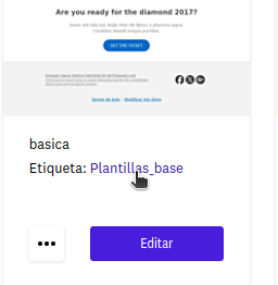 Etiquetas de una plantilla