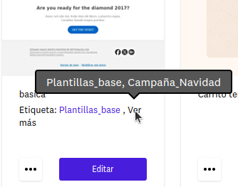 Etiquetas de una plantilla, ver más