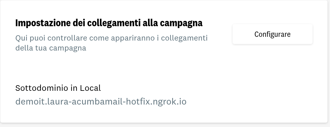 configura i link della tua campagna