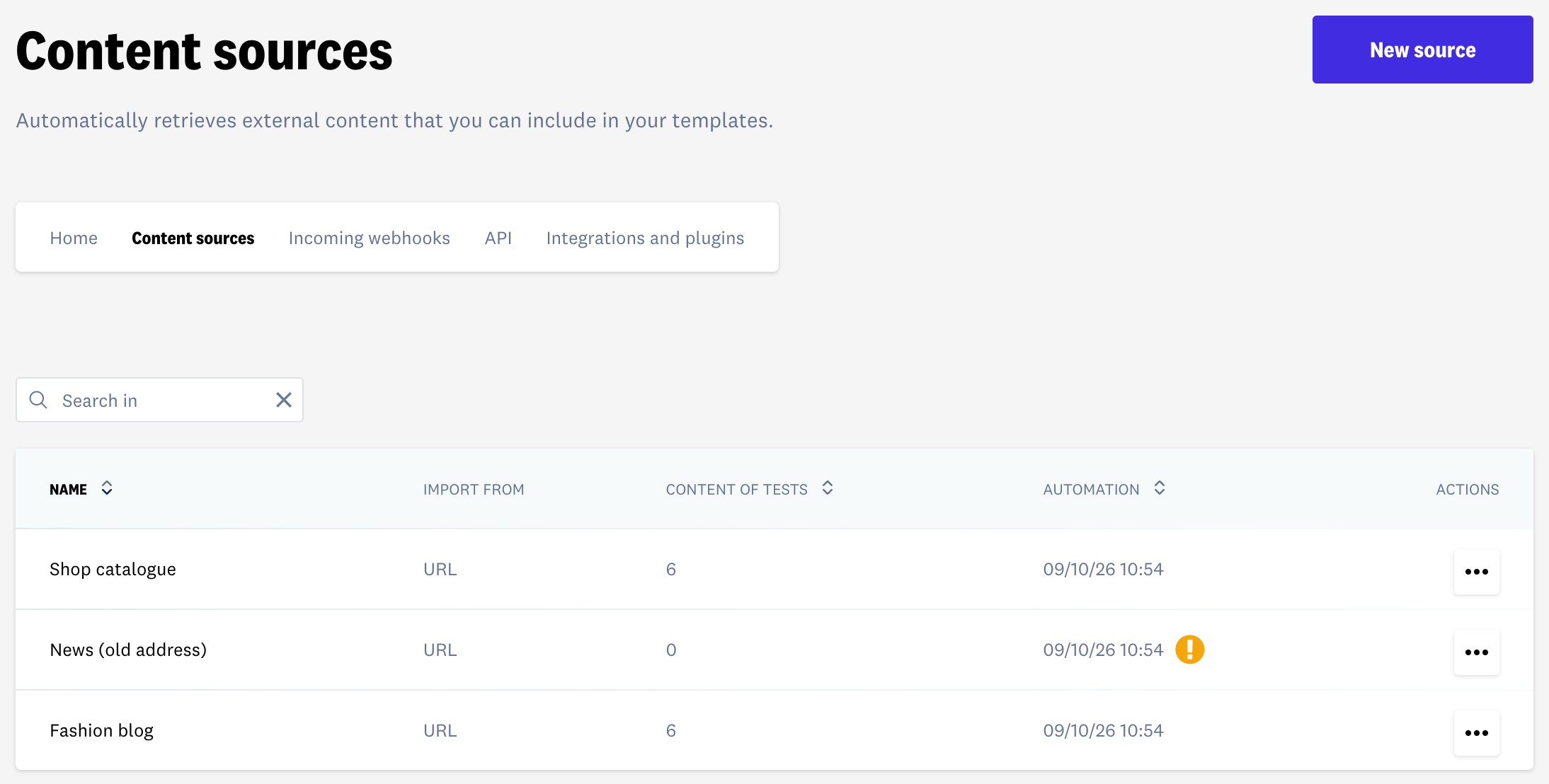 List of content sources