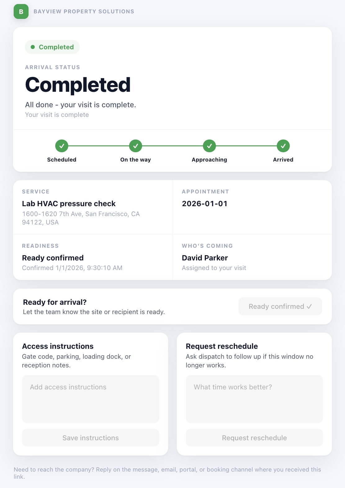 ETA Page example