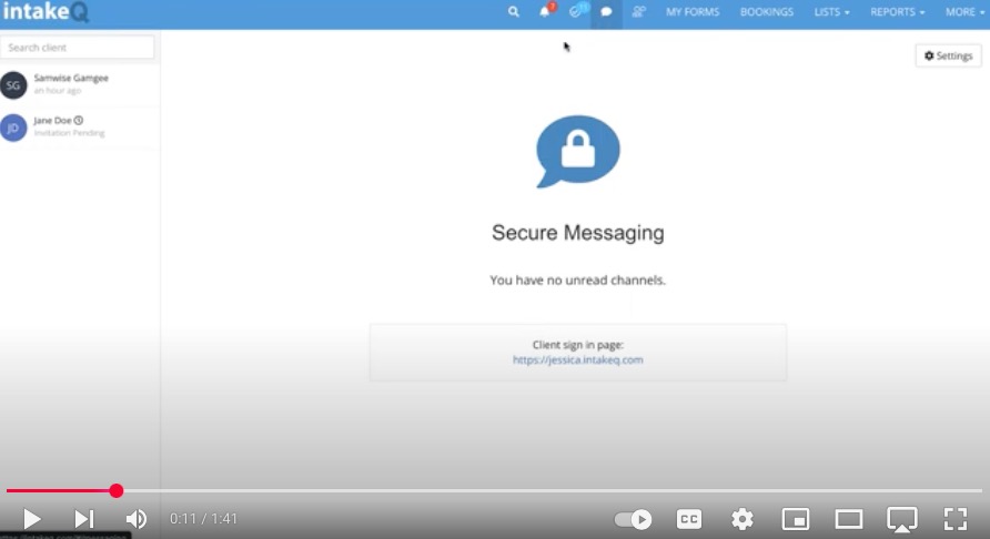 Message in the Secure Client Portal