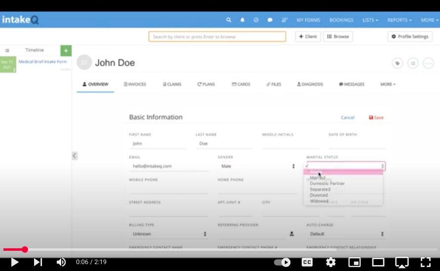Mapping Form Fields to the Client's Profile
