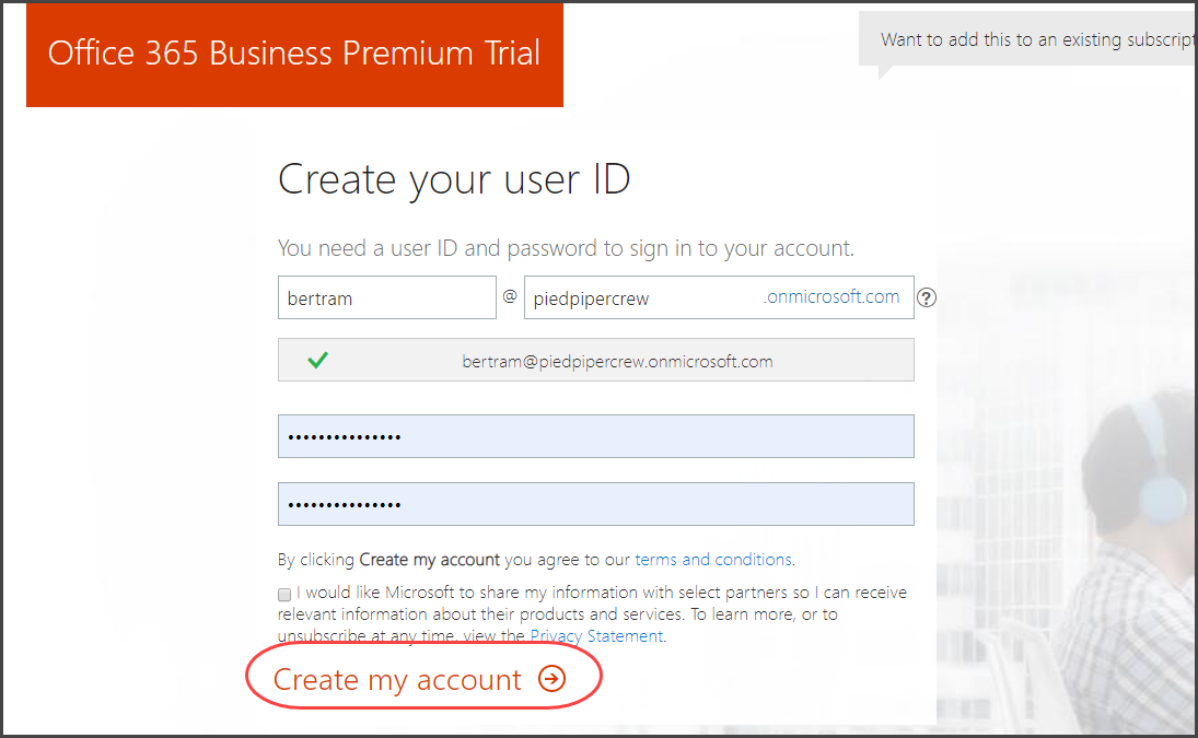 do i have to setup a microsoft account for office 365