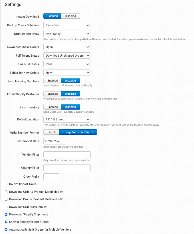 Shopify Integration - Order Desk Help Site