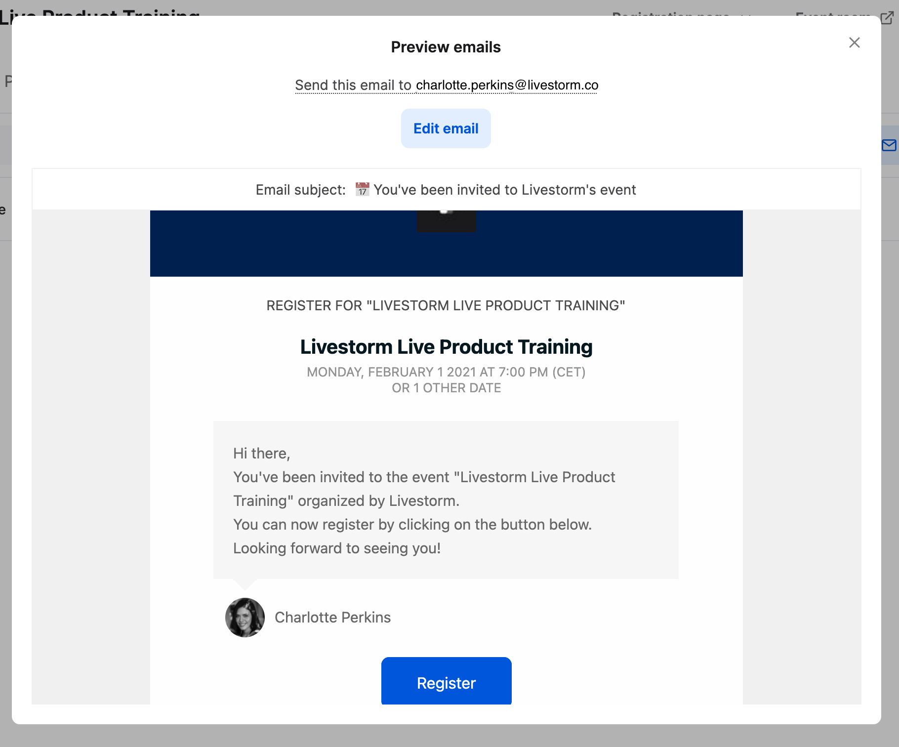 Customize & Edit the Content of Your Emails - Documentation | Livestorm