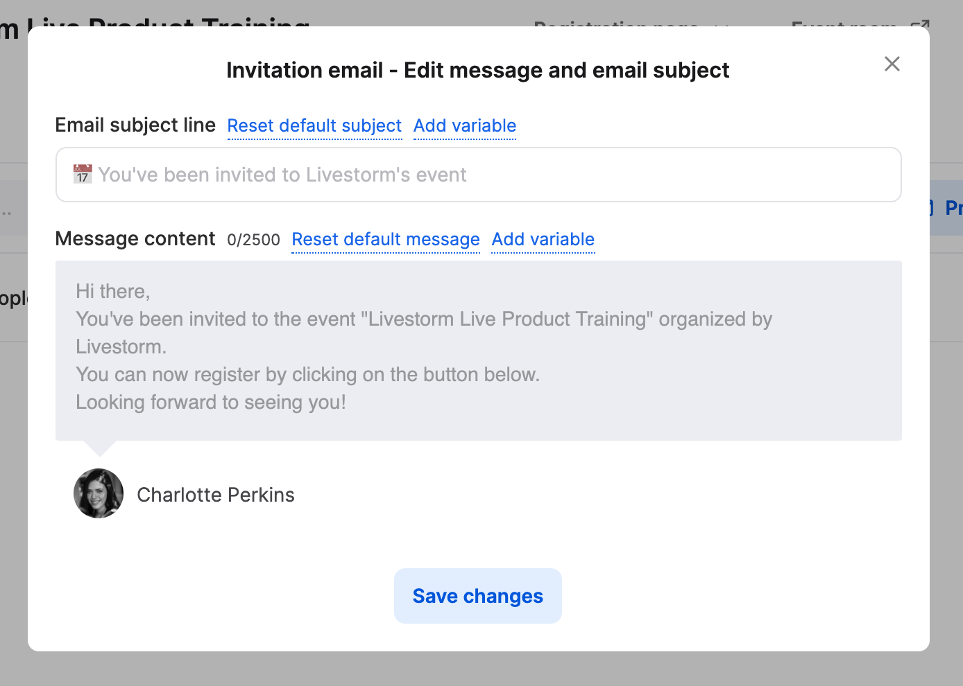 Customize & Edit the Content of Your Emails - Documentation | Livestorm