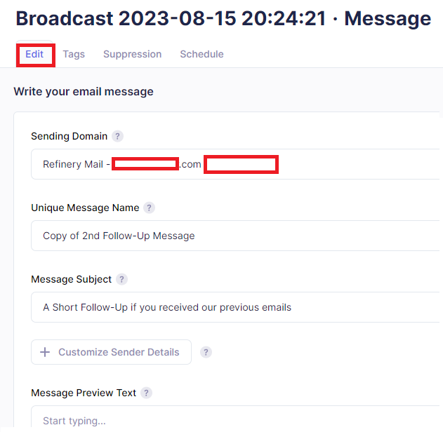Email/Message Editor - Campaign Refinery Support
