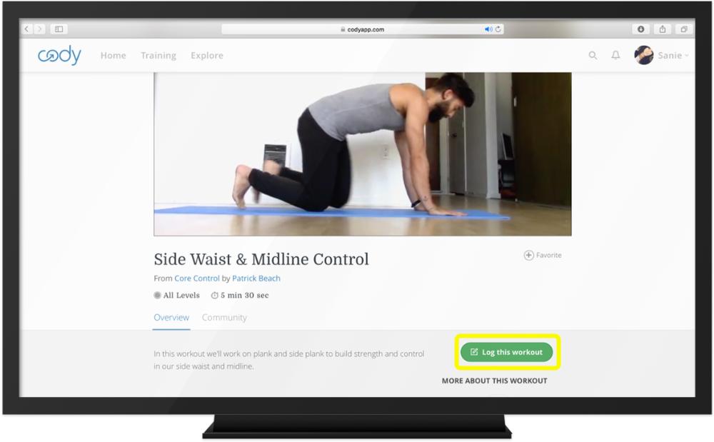 how do i log a workout cody support how to work out logs