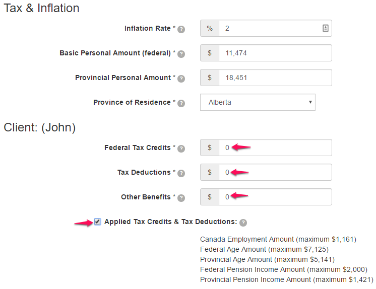 Taxable Benefits, Tax Credits and Deductions Snap Projections