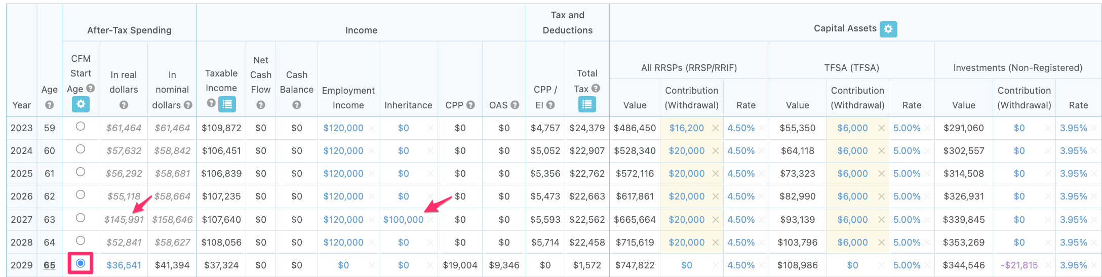 Lump Sum (Inheritance, Pension Lump Sum, etc.) Snap Projections Support 1888758