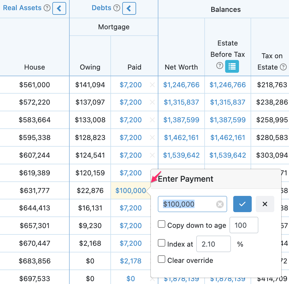 Lump Sum (Inheritance, Pension Lump Sum, etc.) Snap Projections Support 1888758