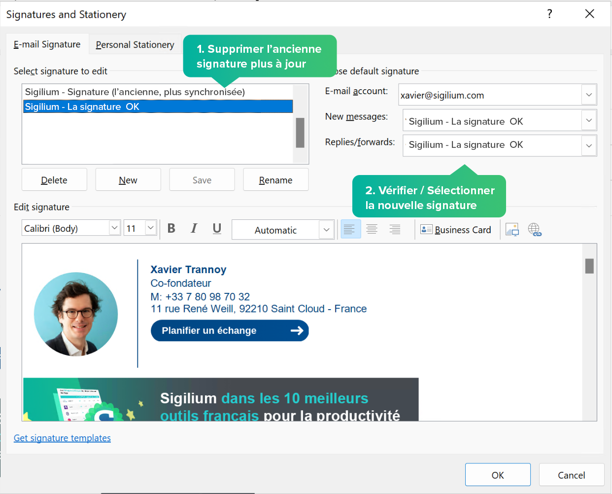 Ma Signature Ne Se Synchronise Plus Sur Outlook Sigilium Knowledge Base