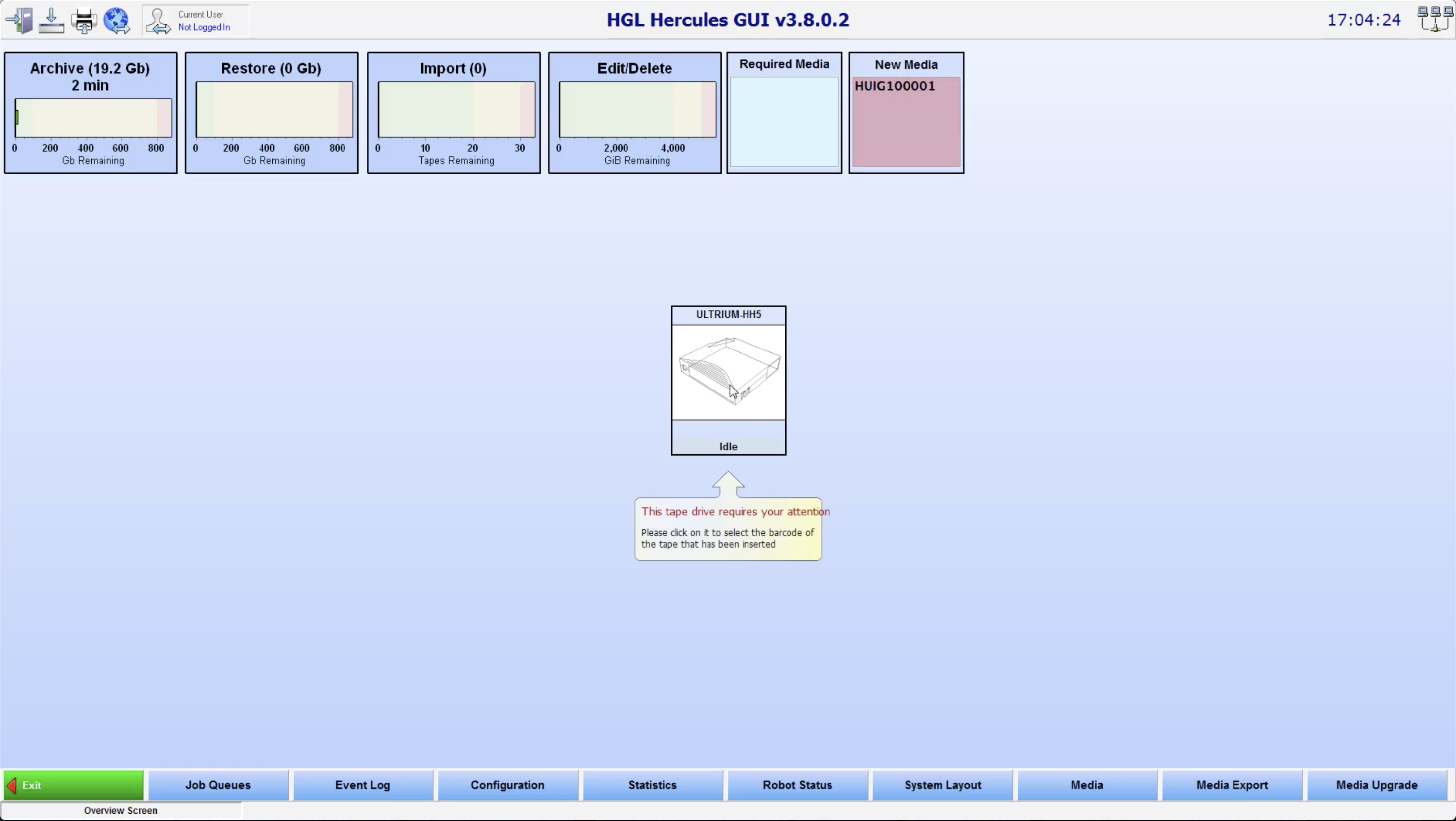 Main Hercules GUI Overview Page