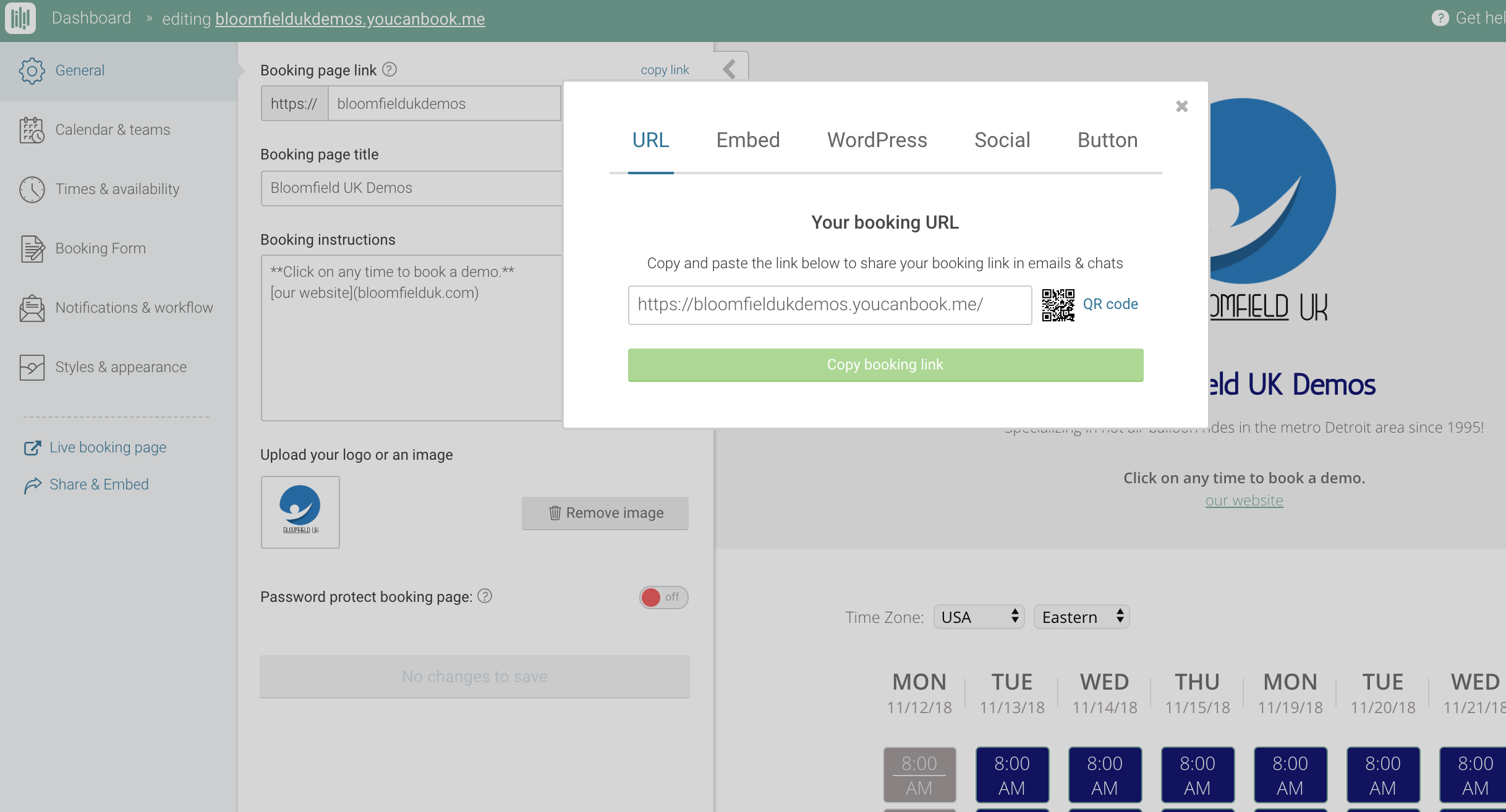 sharing your booking page