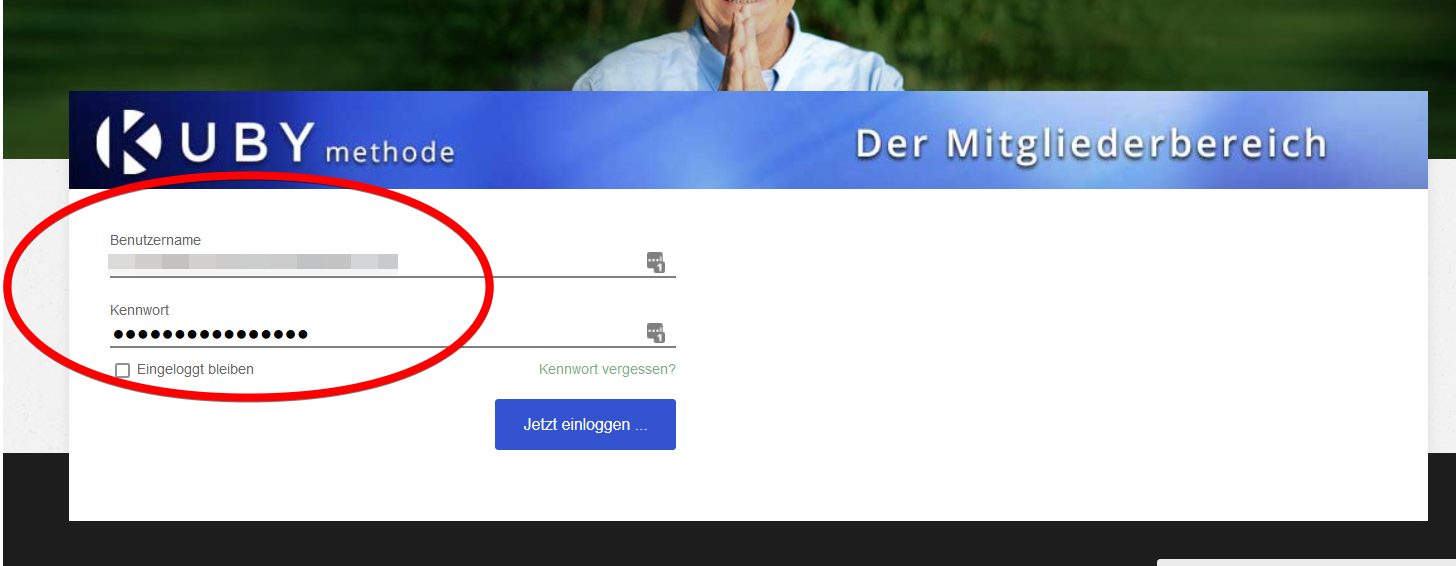 Wie melde ich mich im Mitgliederbereich an? - KUBYmethode® - Häufig gestellte Fragen