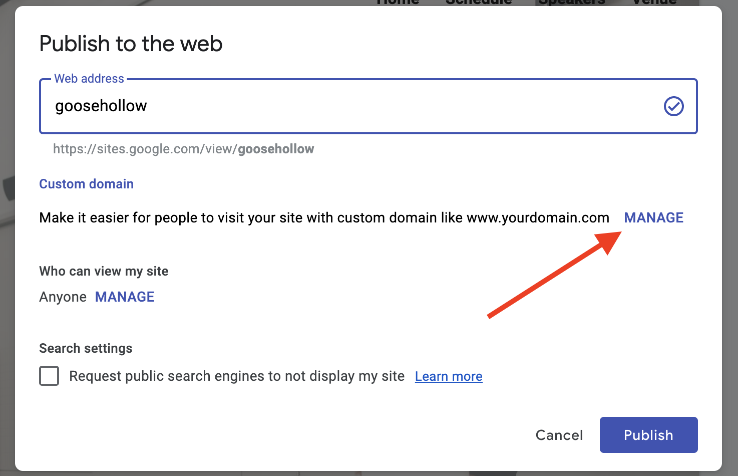 Can a Google site have a custom domain?