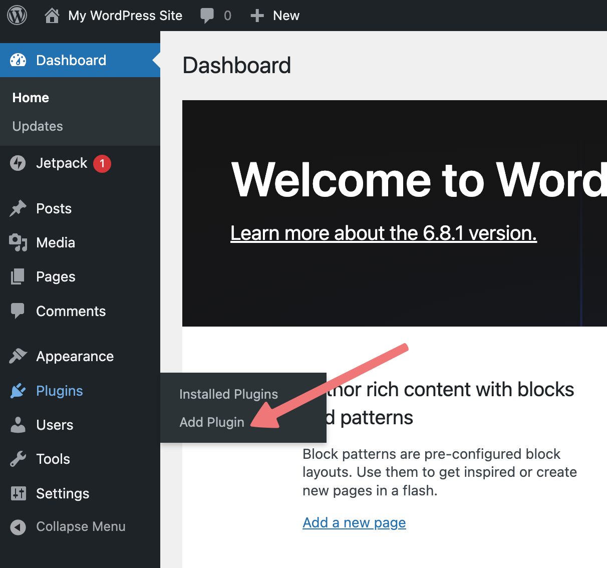 Add plugin option on WordPress admin panel