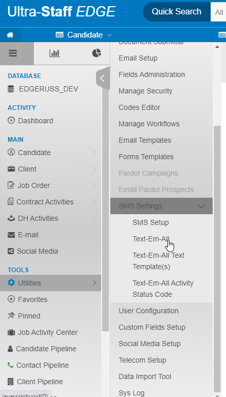 Using Text Em All In Ultra Staff EDGE Knowledge Base Support Text 