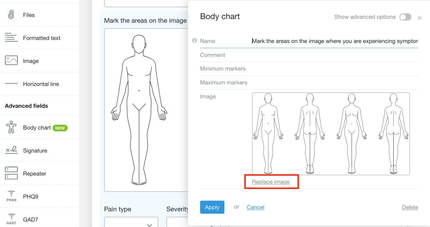 Add body charts to your web form - Hushmail Help