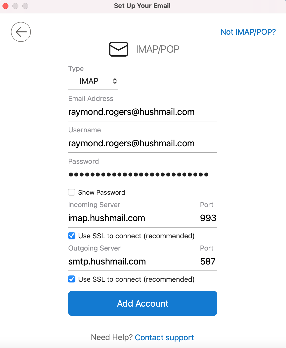 Microsoft 365 for Mac (IMAP) - Hushmail Help