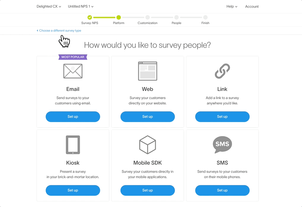 Can I change my primary CX metric question? Help Center