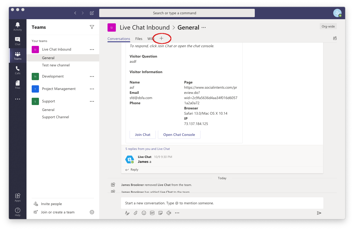 Social Intents Live Chat for MS Teams, Slack, and ChatGPT