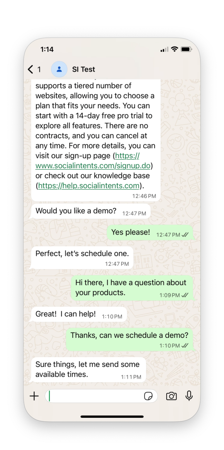 WhatsApp to Google Chat Example