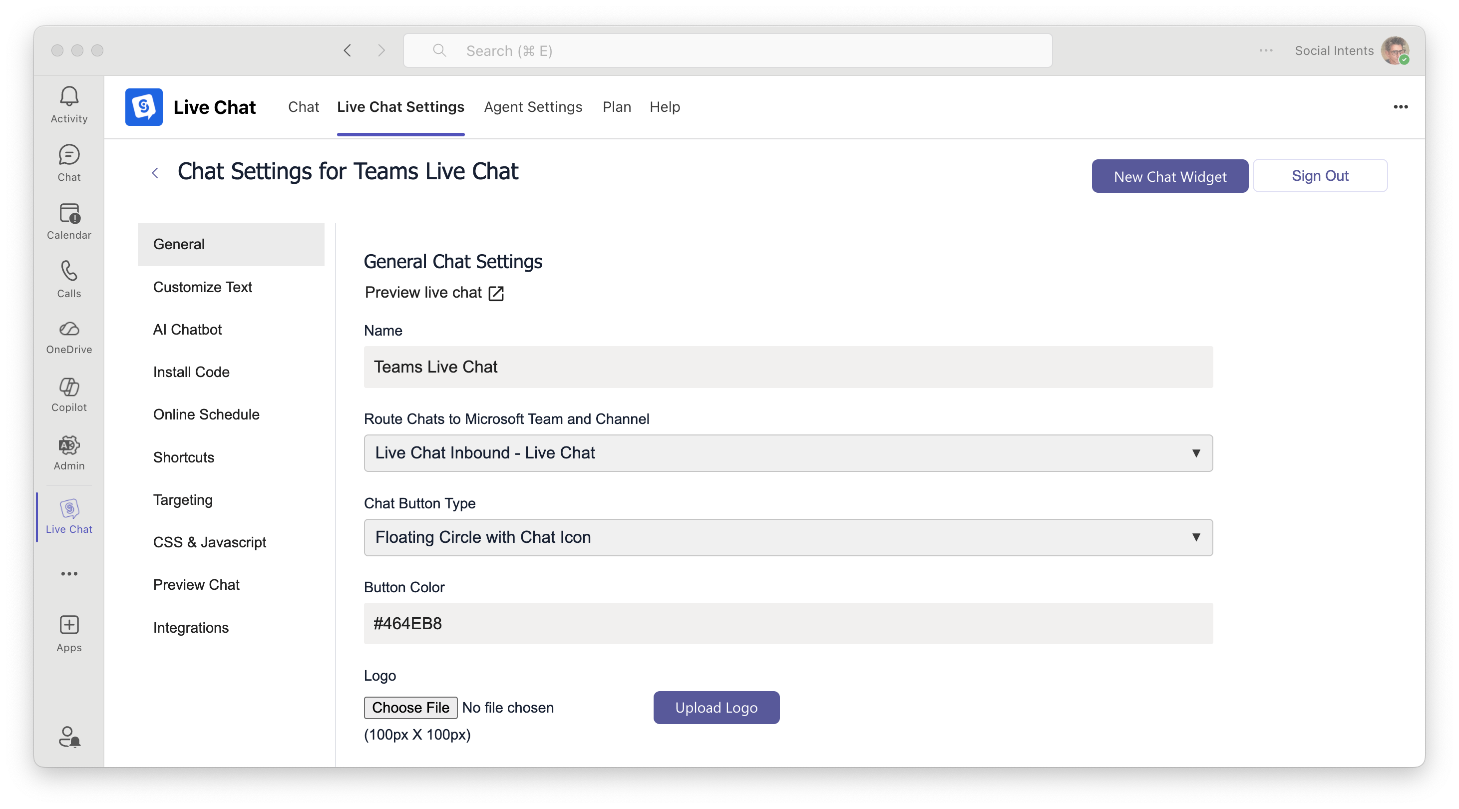 Modify your Chat Settings and Routing