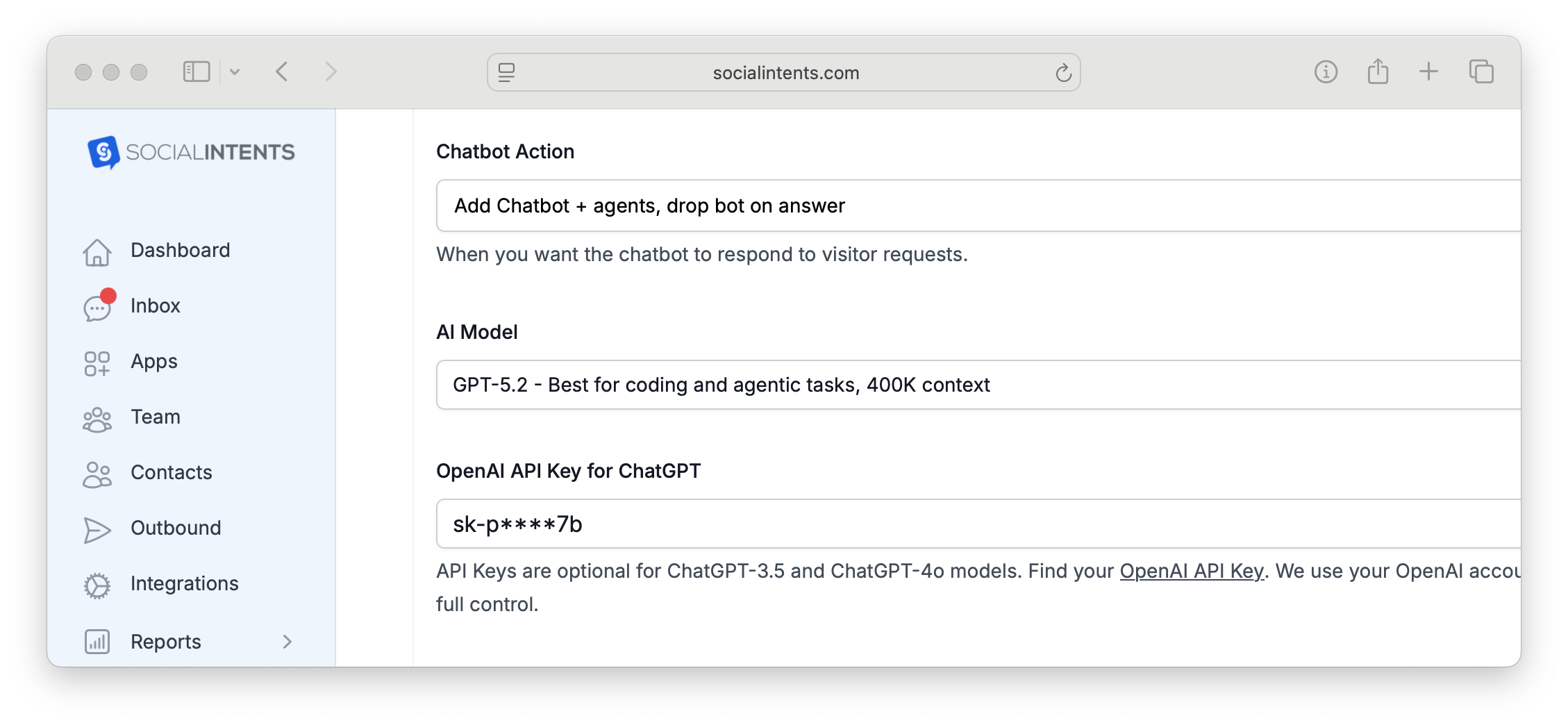 Chatbot AI Action
