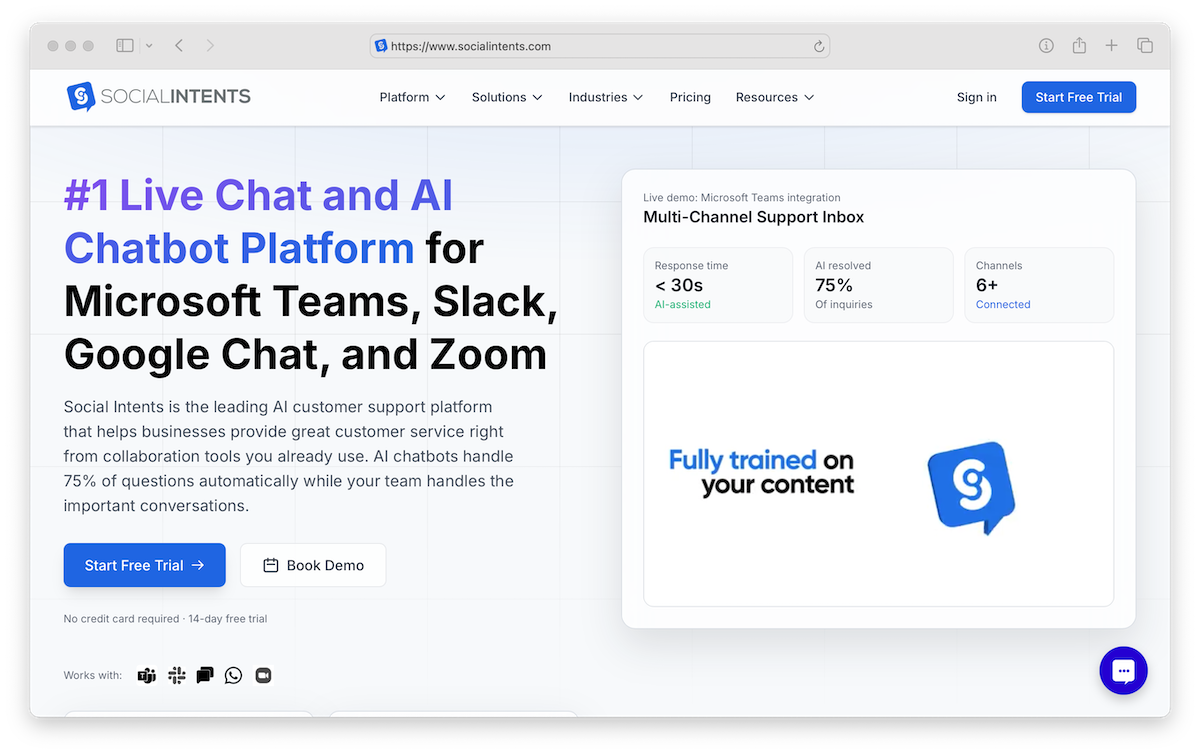 Microsoft Teams Chat Alternative: Social Intents