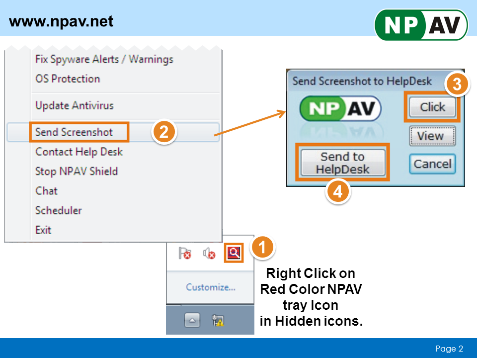 Steps for using VIP Screenshot Feature - NPAV Net Protector Knowledge Base