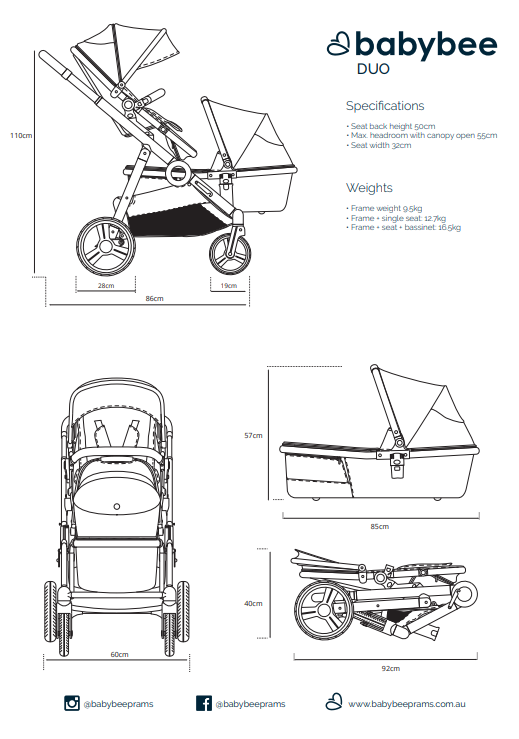 babybee comet plus pram