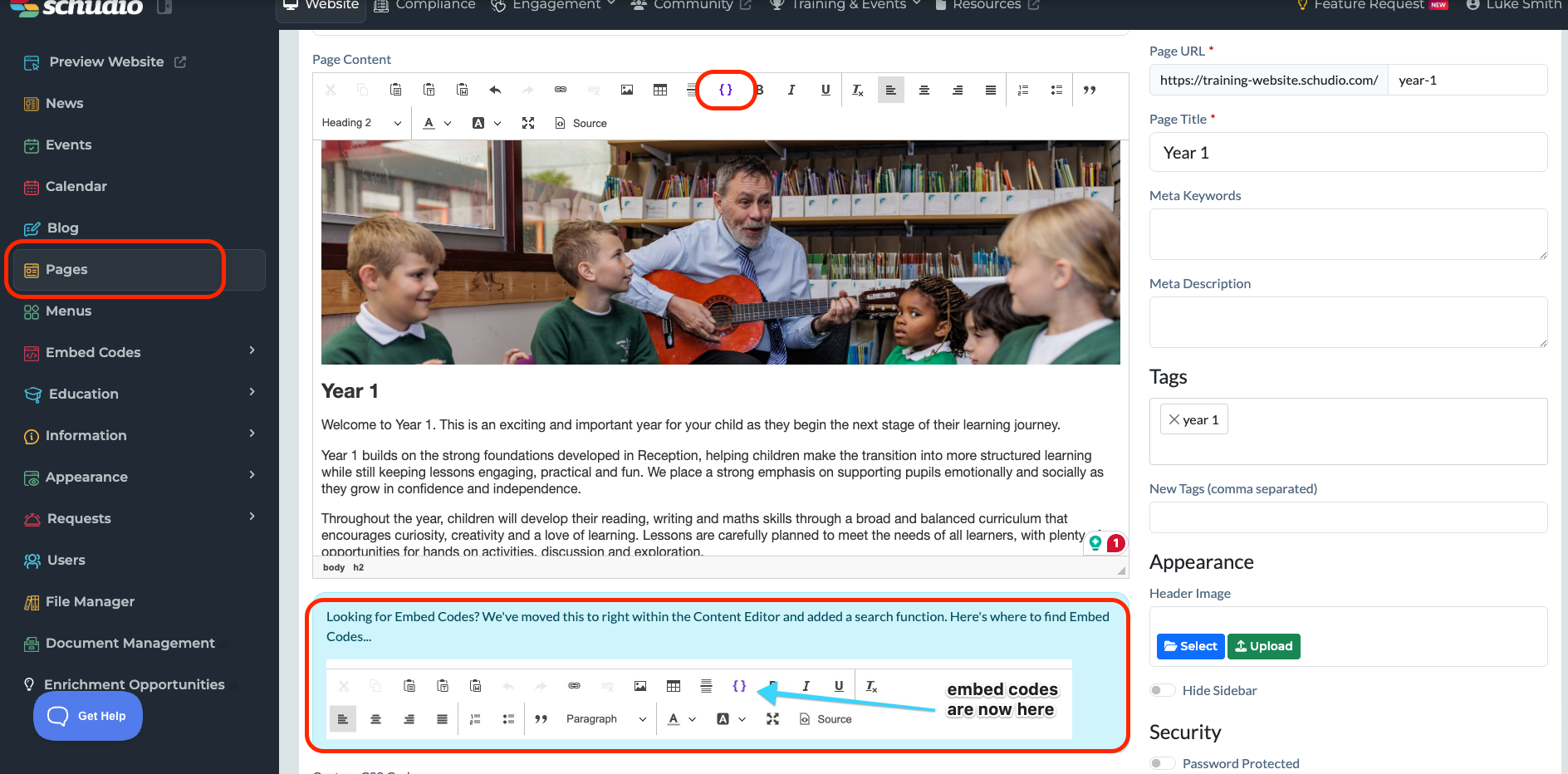 Managing Embed Codes - Schudio Knowledge Base