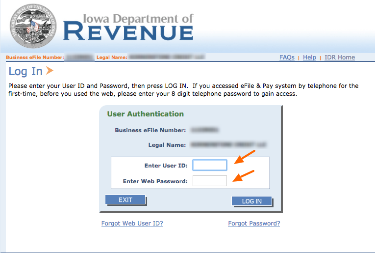Iowa What Is My State User ID And Password TaxJar Support