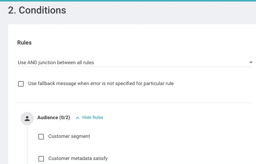 Customer segment validation rule