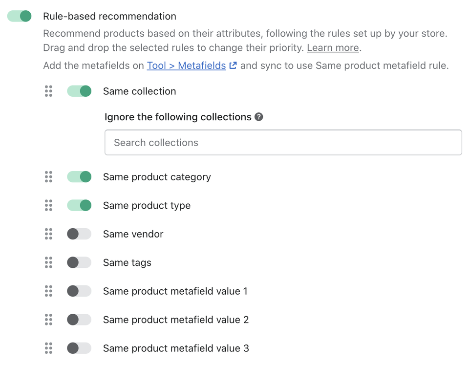 set up rule based product recommendation in boost ai search and discovery