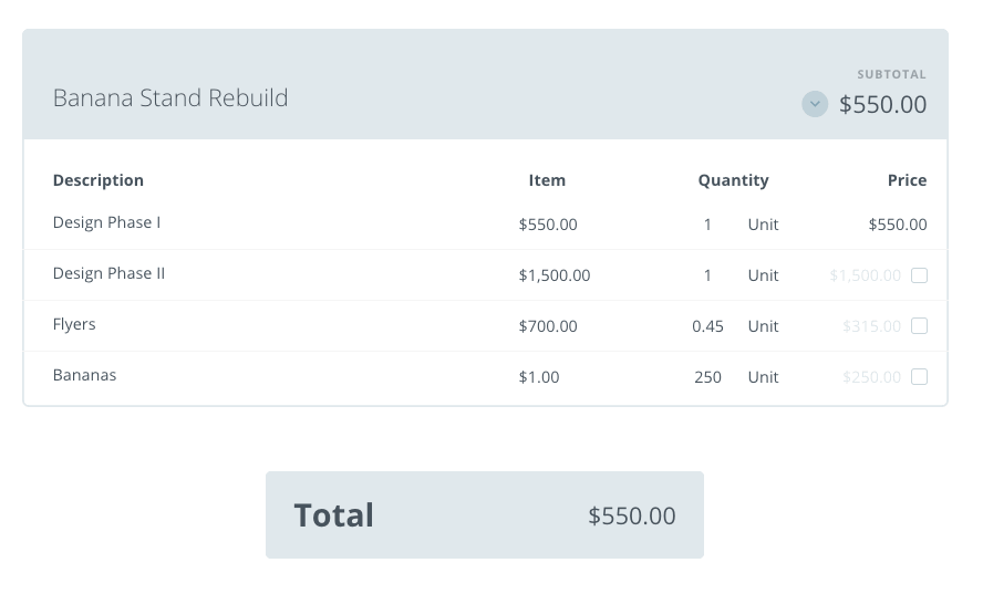 Making quote items optional Qwilr Help Center