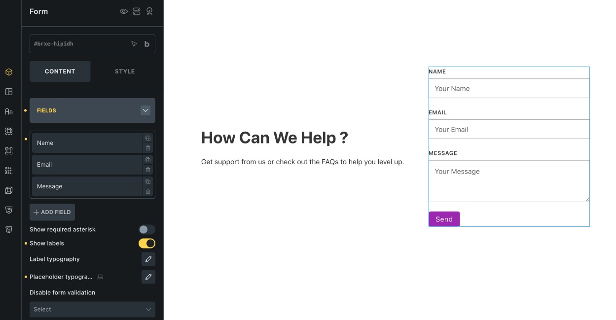 Create a Form Using Bricks Builder