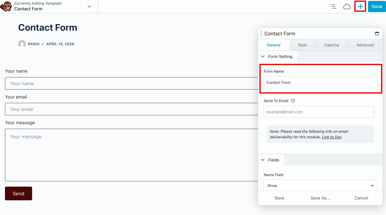 Create a Form in Beaver Builder