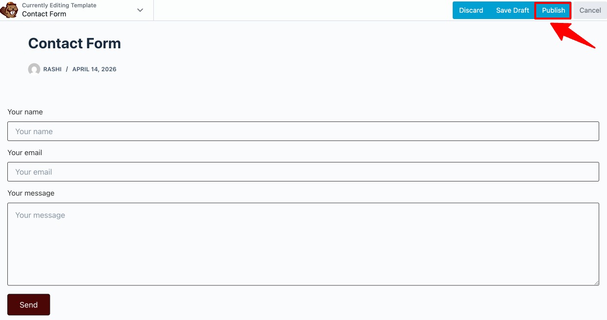 Save and Publish the Form