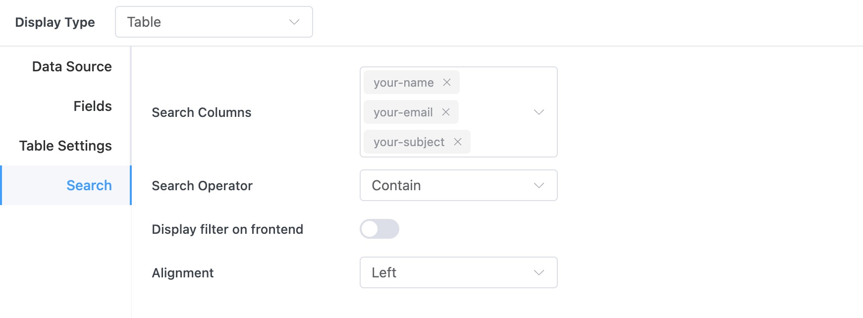 Search tab