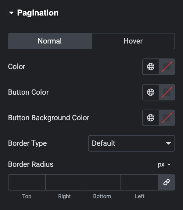 FV - Data Table Pagination Style Settings