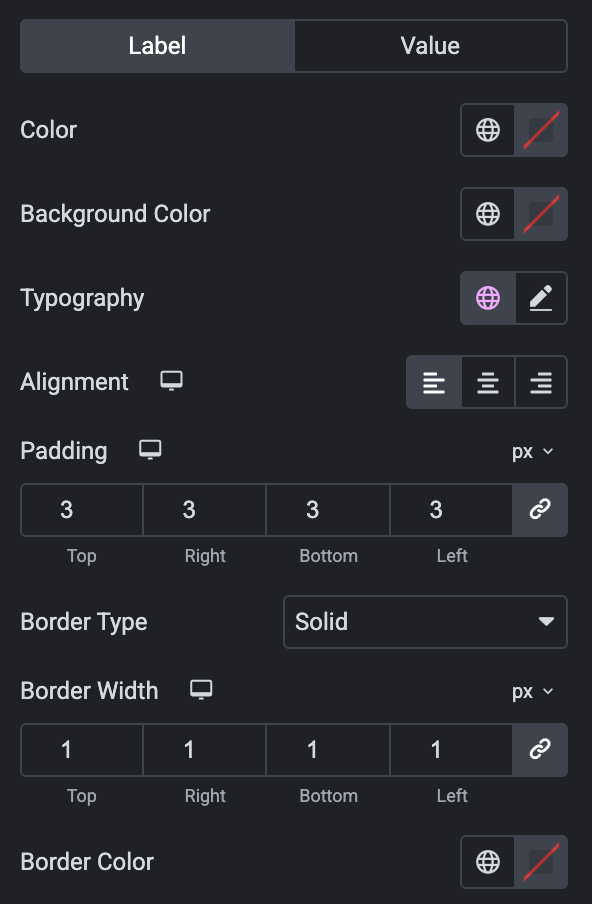 FV - Data Table Expand Section Label Settings
