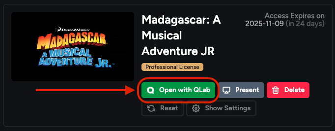 Open with QLab Button