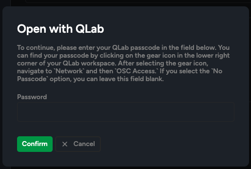 QLab Password
