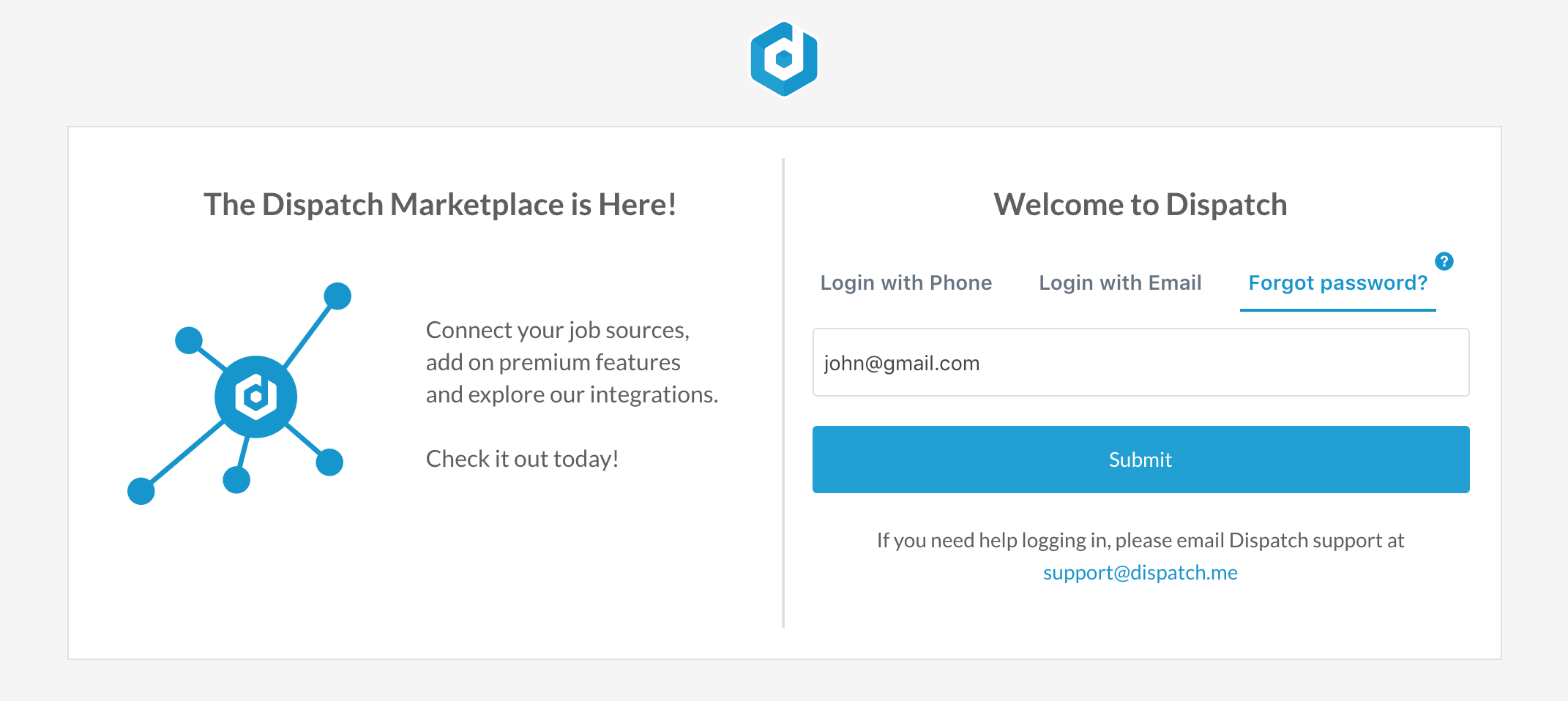 Dispatch Log In , Logging in to Dispatch – PEEQT