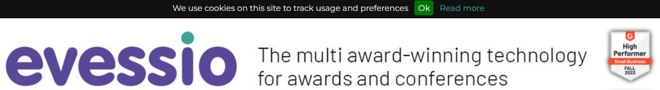 Image displaying cookie warning on event website