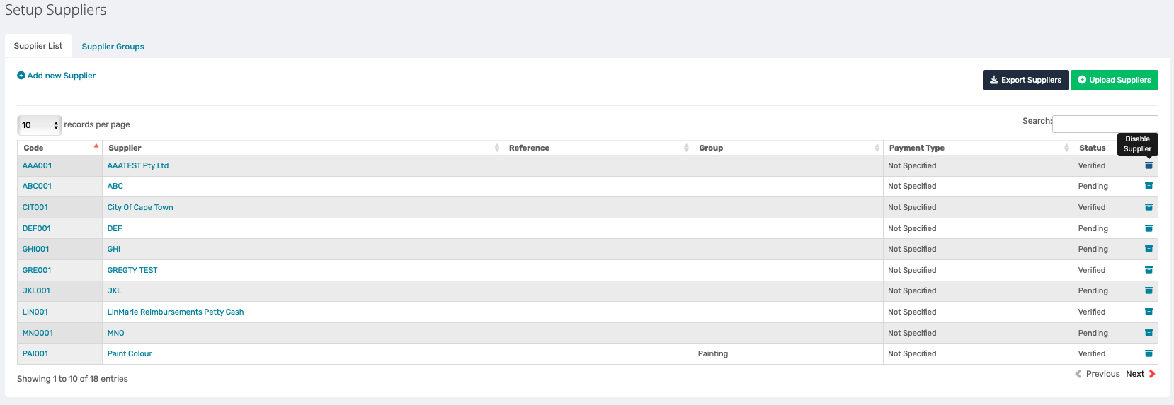 How To Disable a Supplier WeconnectU Support Centre